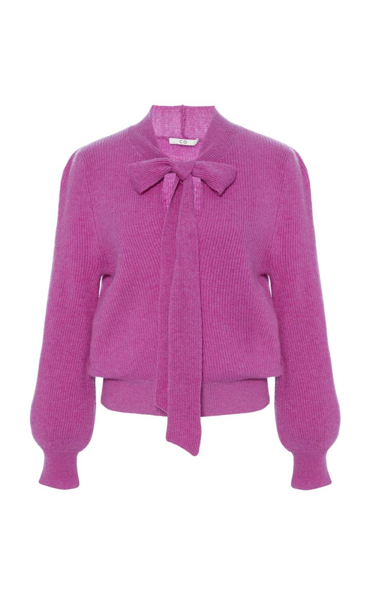 Co Pussy Bow Cashmere Knit Sweater