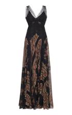 Etro Lace-paneled Silk-chiffon Maxi Dress