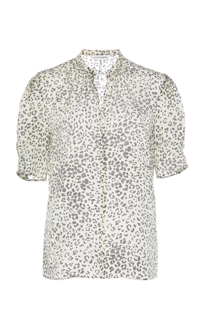 Altuzarra Maya Zebra-print Silk Blouse
