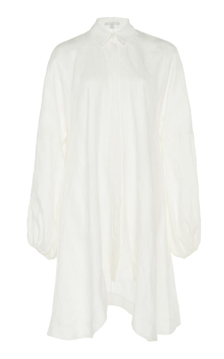 White Story Amalfi Self-stripe Linen Beach Dress