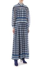 Moda Operandi Alberta Ferretti Check-print Silk Chiffon Maxi Shirt Dress