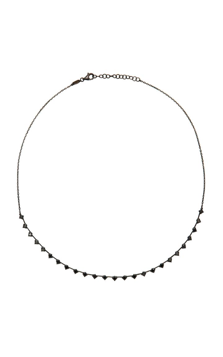 As29 Bolo Black Diamond & 18k Black Gold Choker