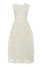 Cecilie Bahnsen Aretha Floral-embroidered Cotton-blend Tulle Midi Dres