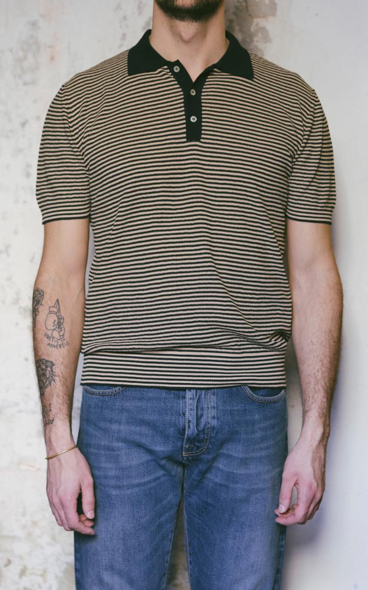 Fortela Peck Striped Cotton Piqu-knit Polo Shirt