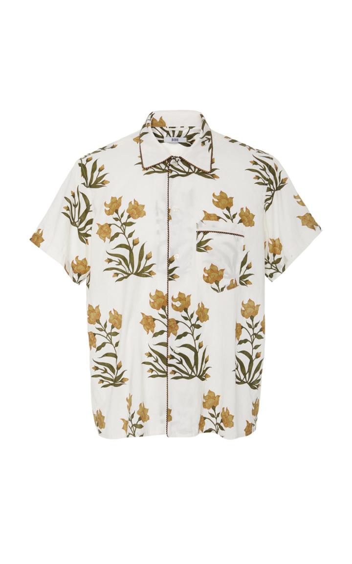 Bode Jaipur Floral-print Cotton Bowling Shirt