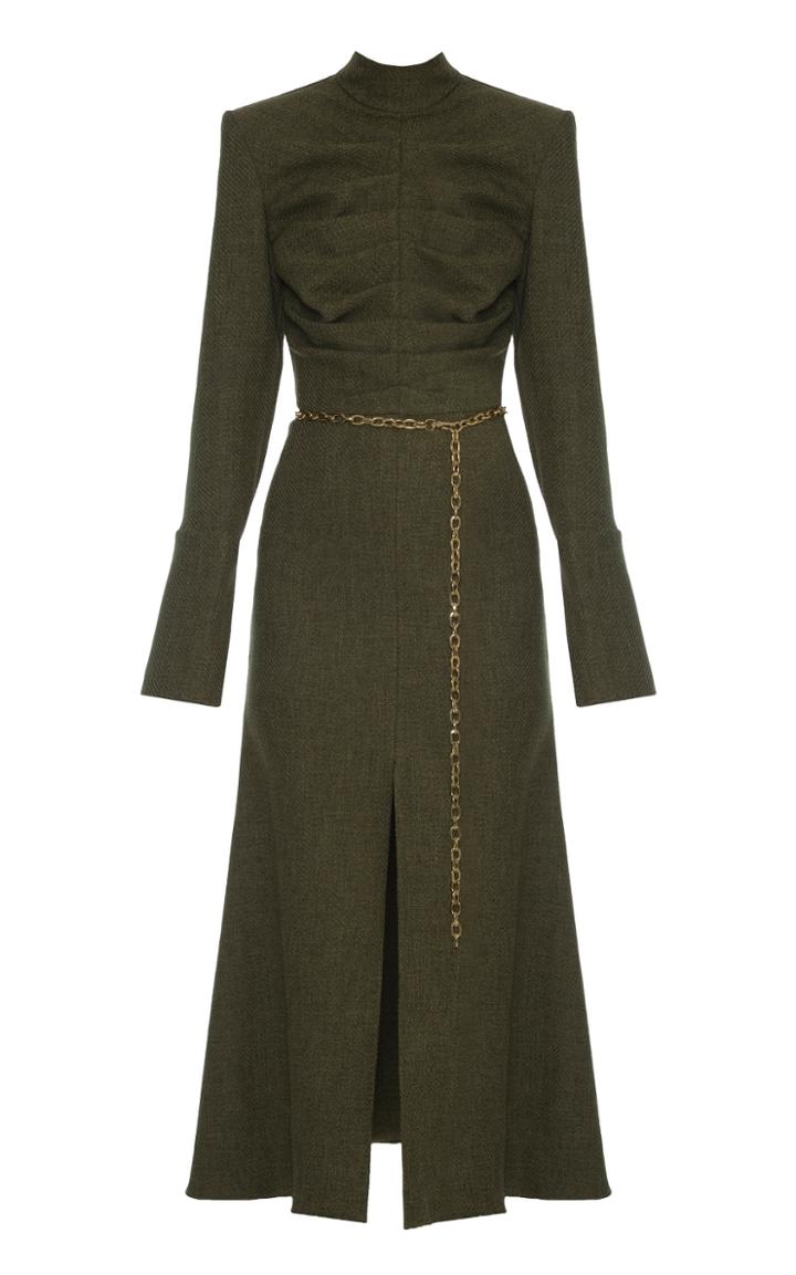 Aleksandre Akhalkatsishvili Chain Belt Pleated Dress