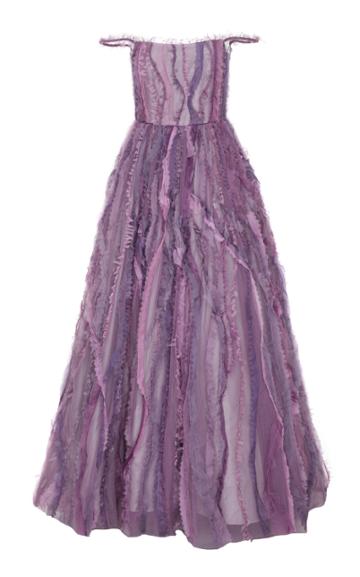 Alexandra Vidal Off The Shoulder Wisteria Gown