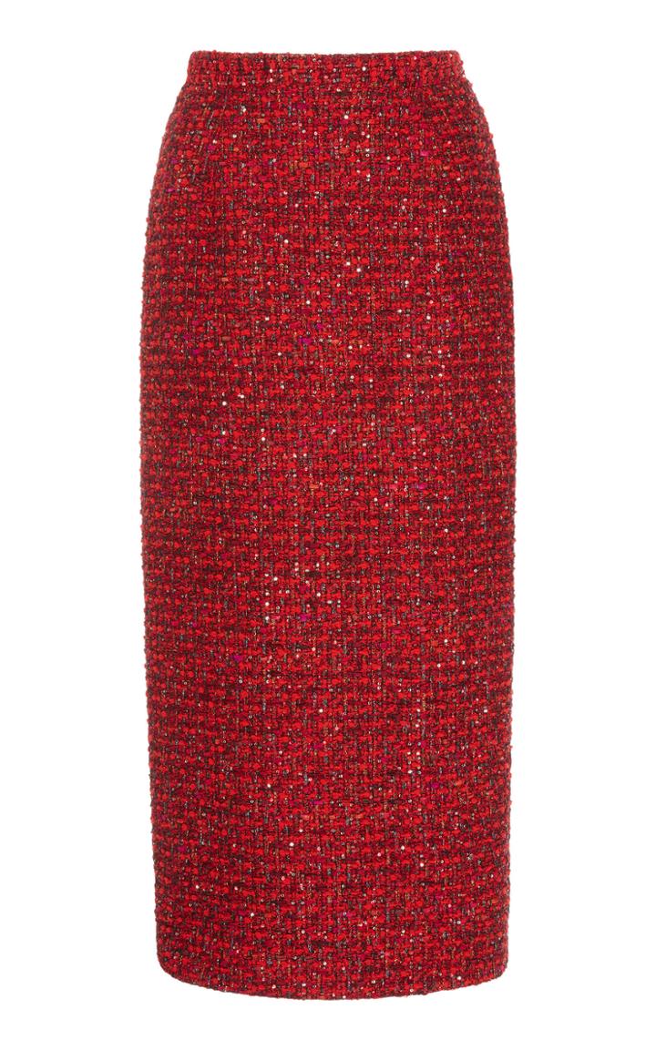 Moda Operandi Alessandra Rich Sequined Tweed Skirt Size: 36