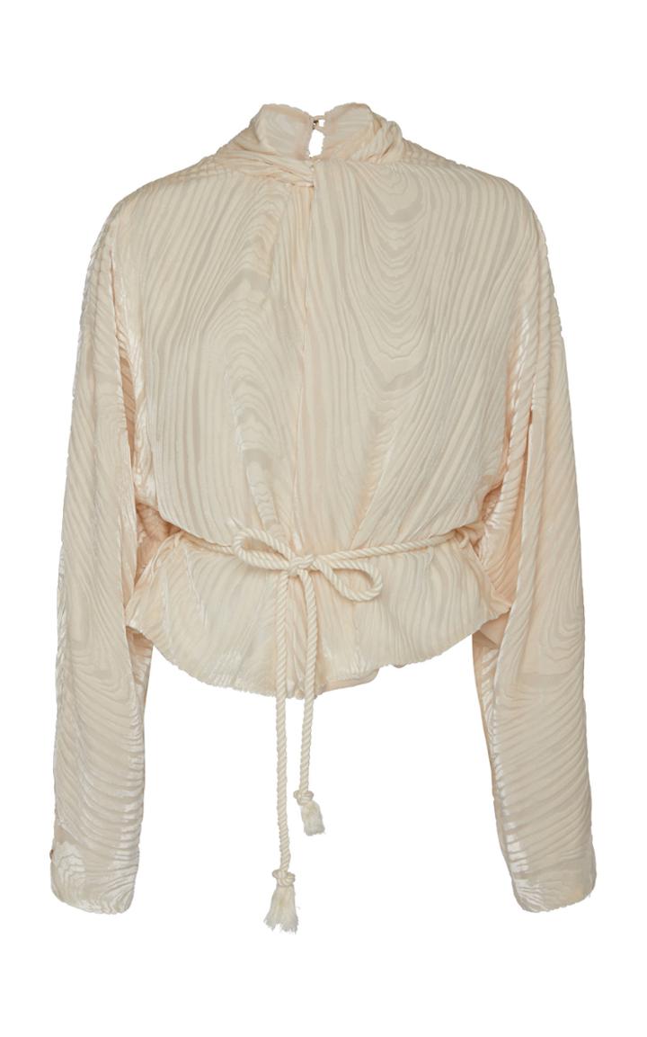 Nanushka Pauline Textured Silk-blend Top