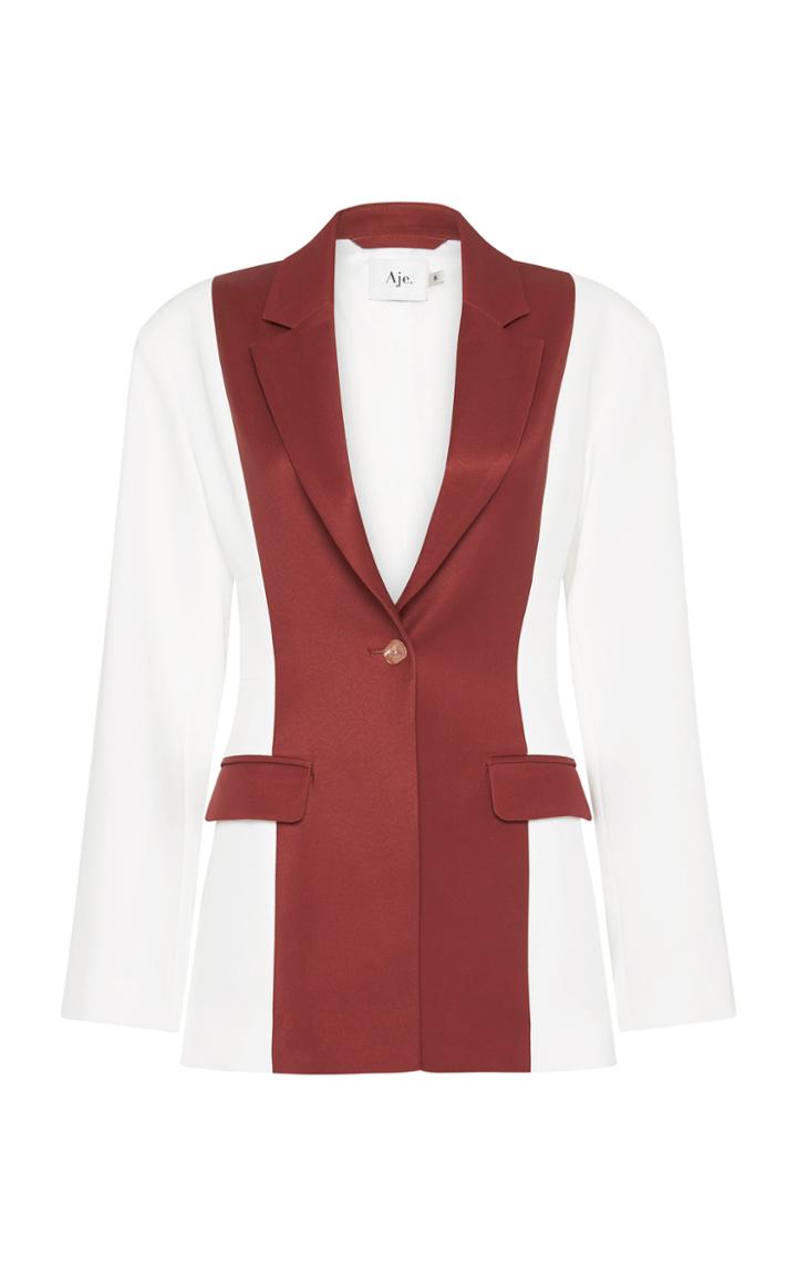 Moda Operandi Aje Pernette Two-tone Crepe Blazer