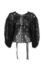 Cecilie Bahnsen Silk Lace Agnes Open Tie Back Blouse