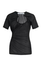 Off-white C/o Virgil Abloh Ruched Cutout Cotton-jersey Top