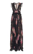 Giambattista Valli Feather Lace V-neck Dress