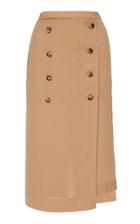Moda Operandi Rokh Two-tone Button-detail Cady Midi Skirt Size: 34