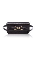 Cushnie Infinity Croc Embossed Leather Clutch With Belt