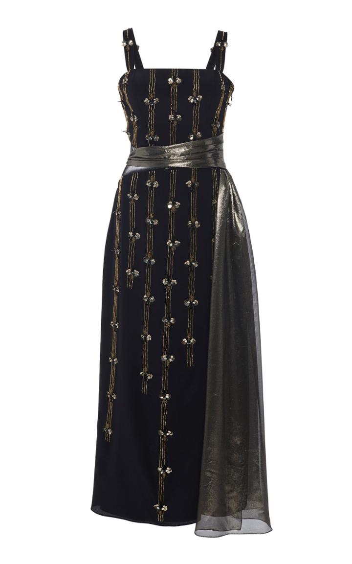 Moda Operandi Burnett New York Lam-sash Beaded Georgette Dress Size: 2