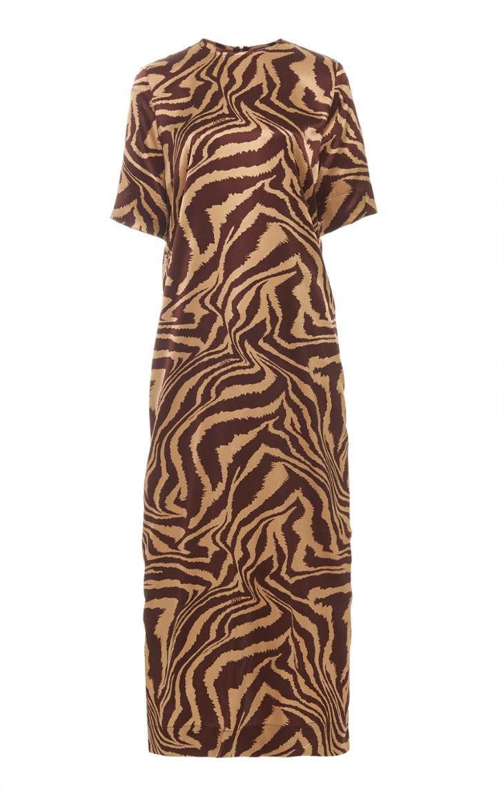 Ganni Silk Stretch Satin Maxi Dress