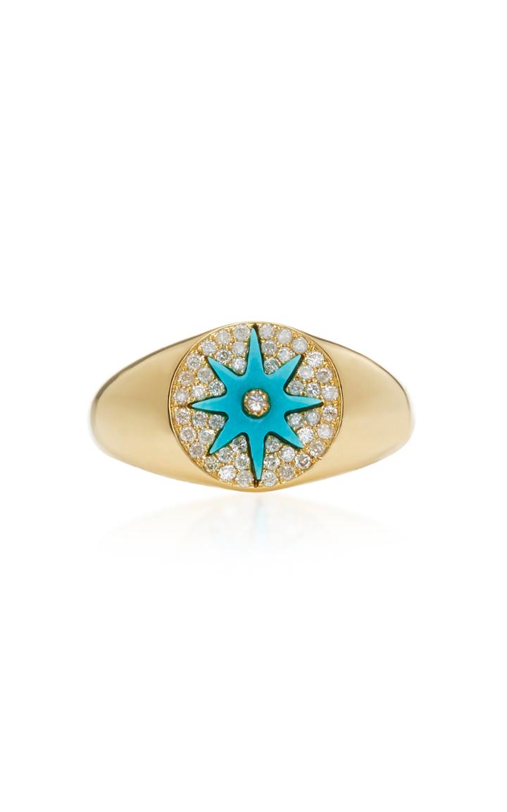 Colette Jewelry Turquoise Starburst Signet Ring