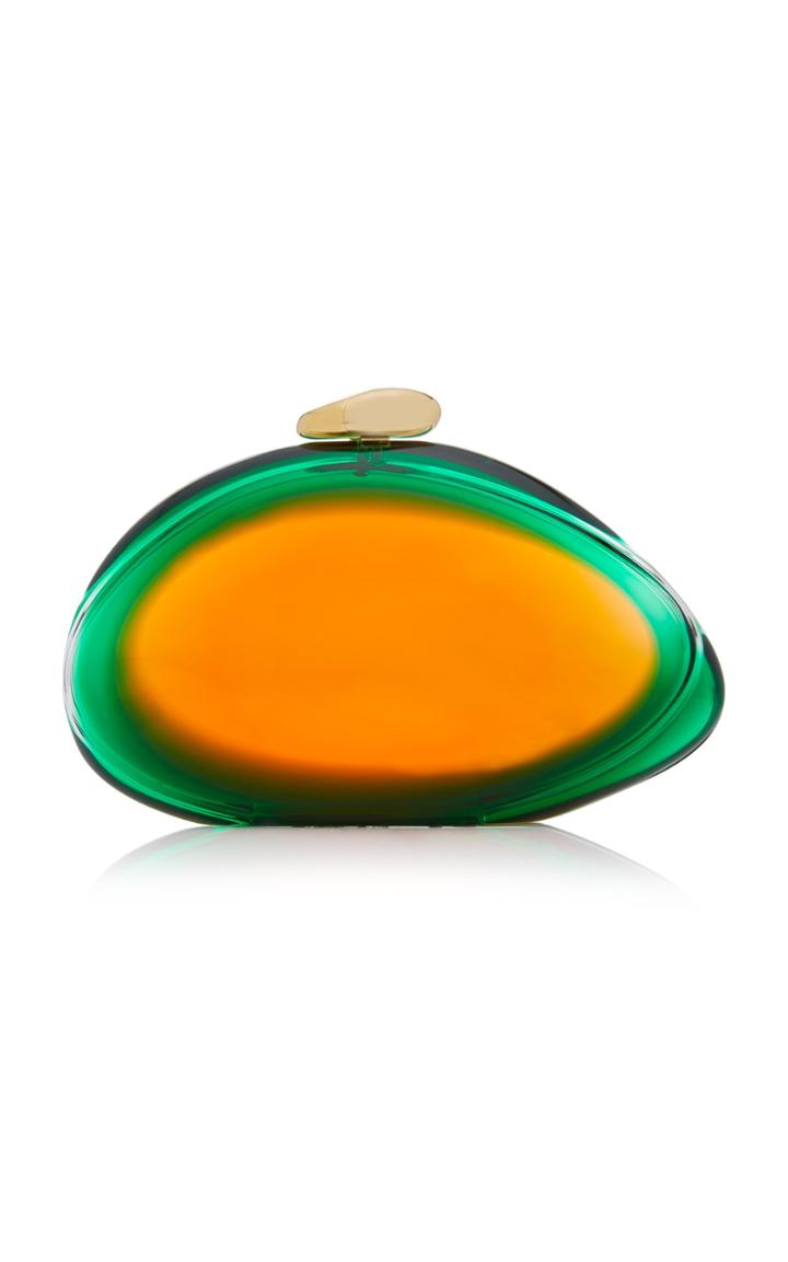 Benedetta Bruzziches Green And Mandarin Ariel Clutch