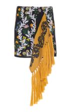 Oscar De La Renta Fringe Drape Mini Skirt
