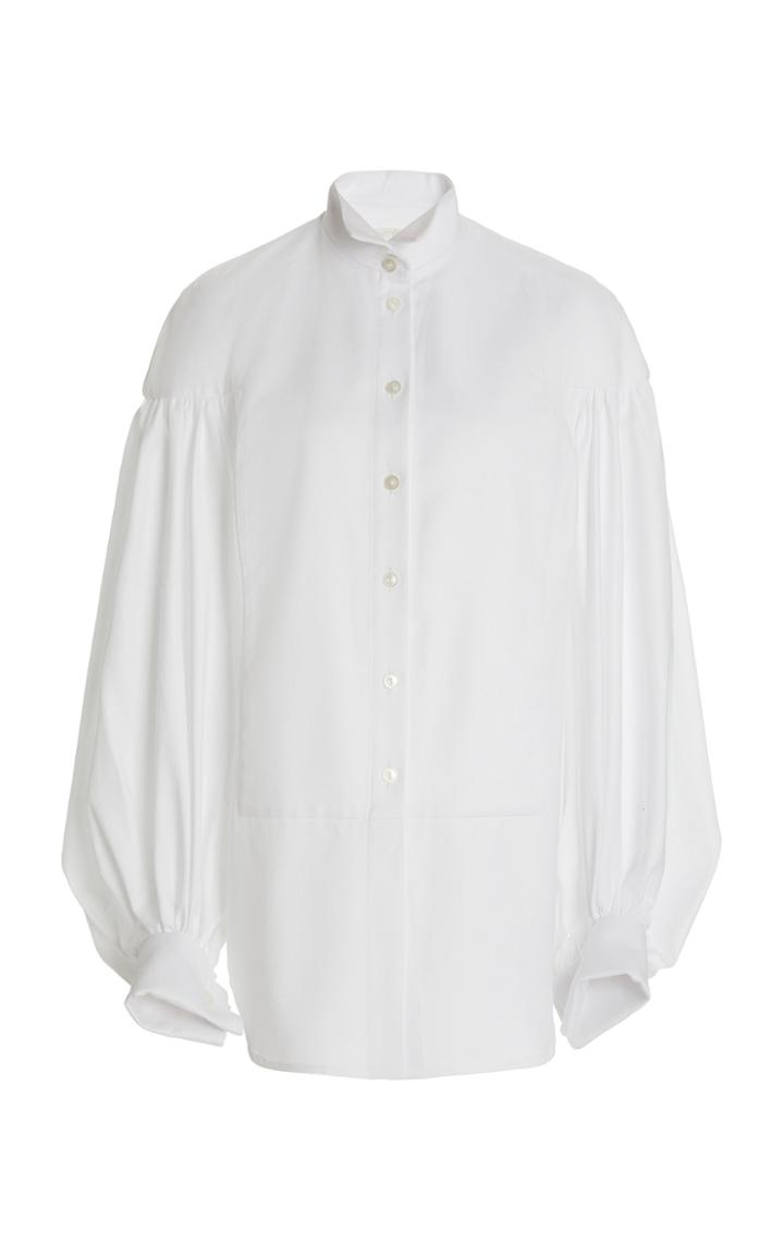 Moda Operandi Unttld Damian Balloon-sleeve Cotton Tuxedo Shirt
