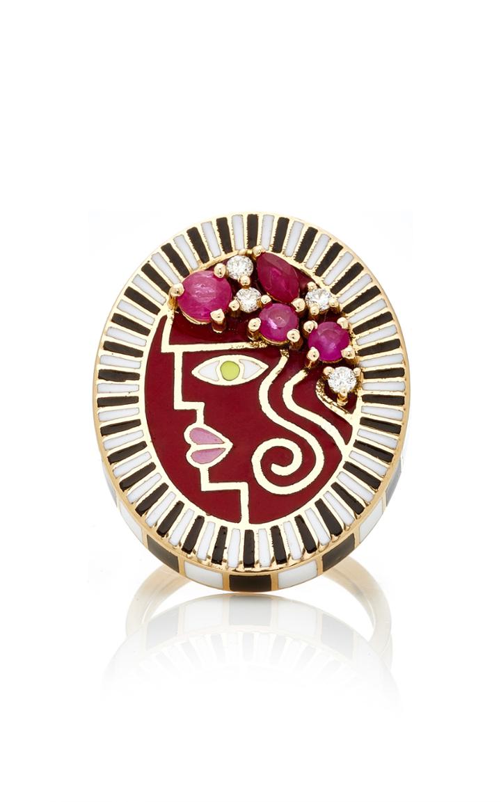 Holly Dyment Holly Red Enamel Portrait Ring