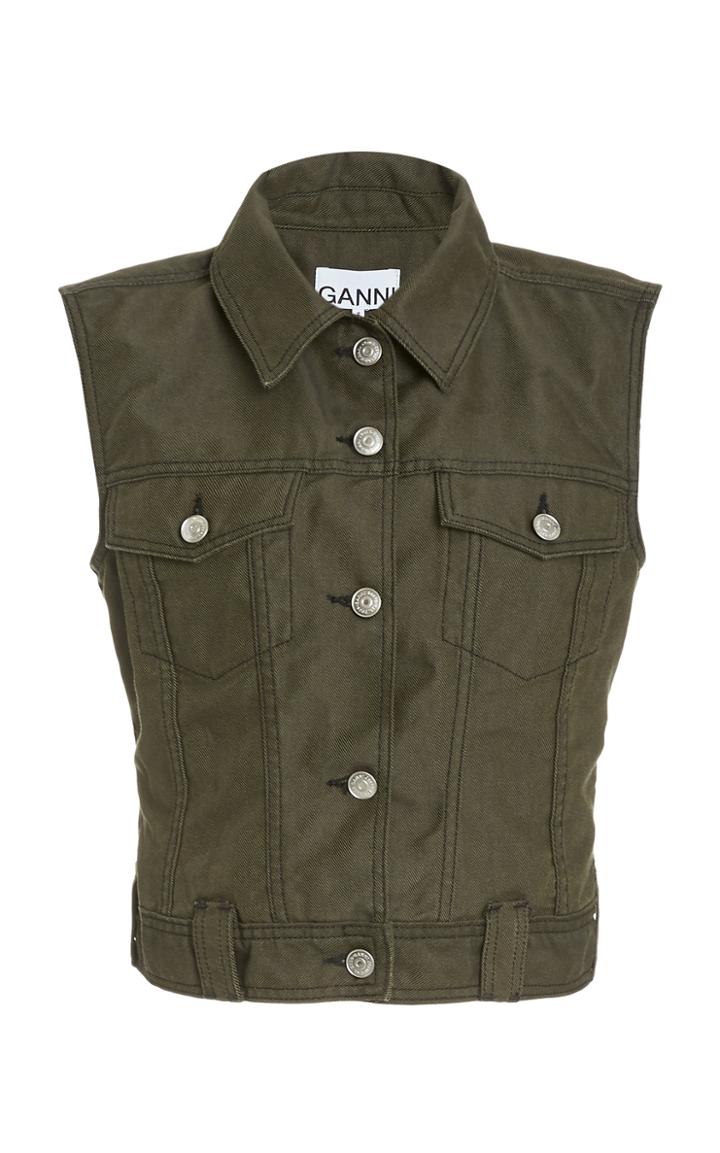 Moda Operandi Ganni Mixed Denim Vest