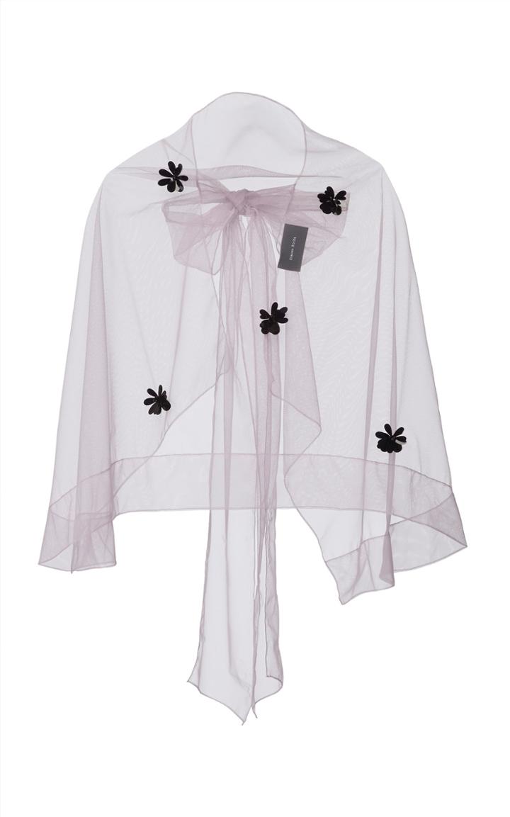 Simone Rocha Lilac Tulle Embellished Cape
