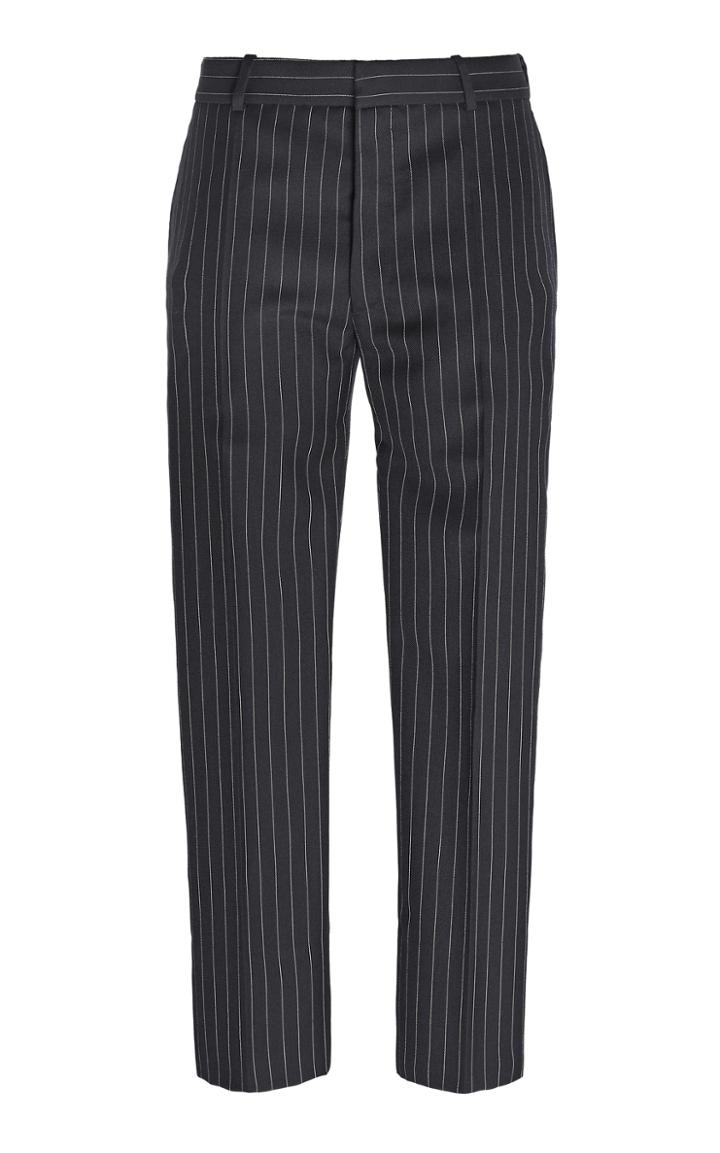 Alexander Mcqueen Pinstriped Wool Slim-leg Pants