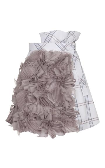 Ruban Printed Mini Skirt With Organza Decoration