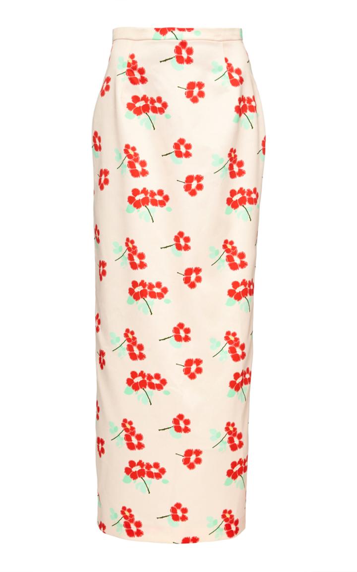 Bernadette Antwerp Norma Printed Crepe Maxi Skirt Size: 34