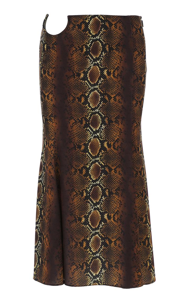 Moda Operandi Versace Cutout-detailed Python Cady Midi Skirt