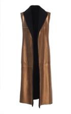 Akris Tristyn Metallic Lamb Skin Vest