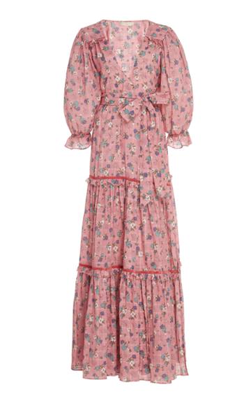 Loveshackfancy Stormi Tiered Floral-print Cotton Dress