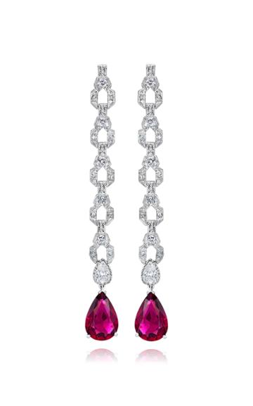 Mindi Mond Exclusive Platinum, Diamond And Rubellite Earrings