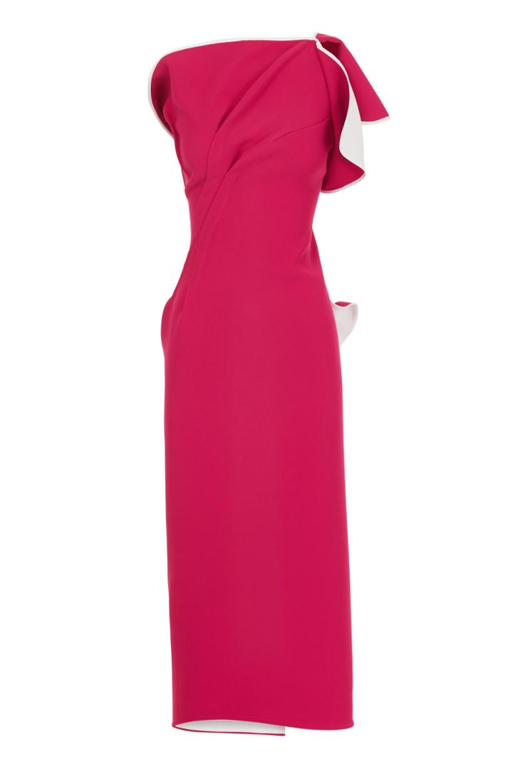 Maticevski Atomished Gathered Cady Midi Dress Size: 12