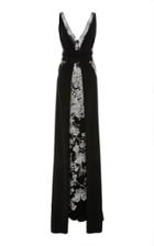 Pamella Roland Black & White Embroidered Lace Gown