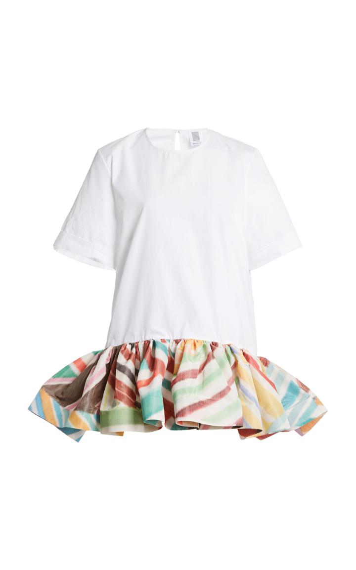 Moda Operandi Rosie Assoulin Peplum-detailed Cotton T-shirt
