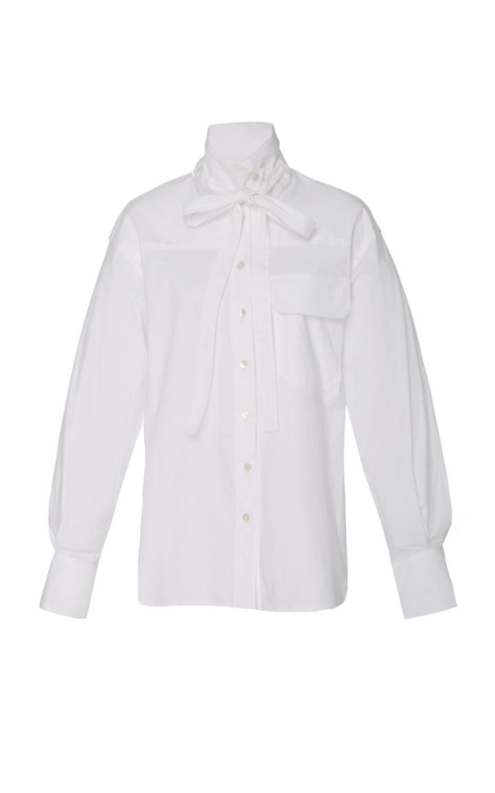 Sea Neck Tie Button Up Top