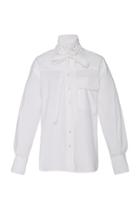 Sea Neck Tie Button Up Top