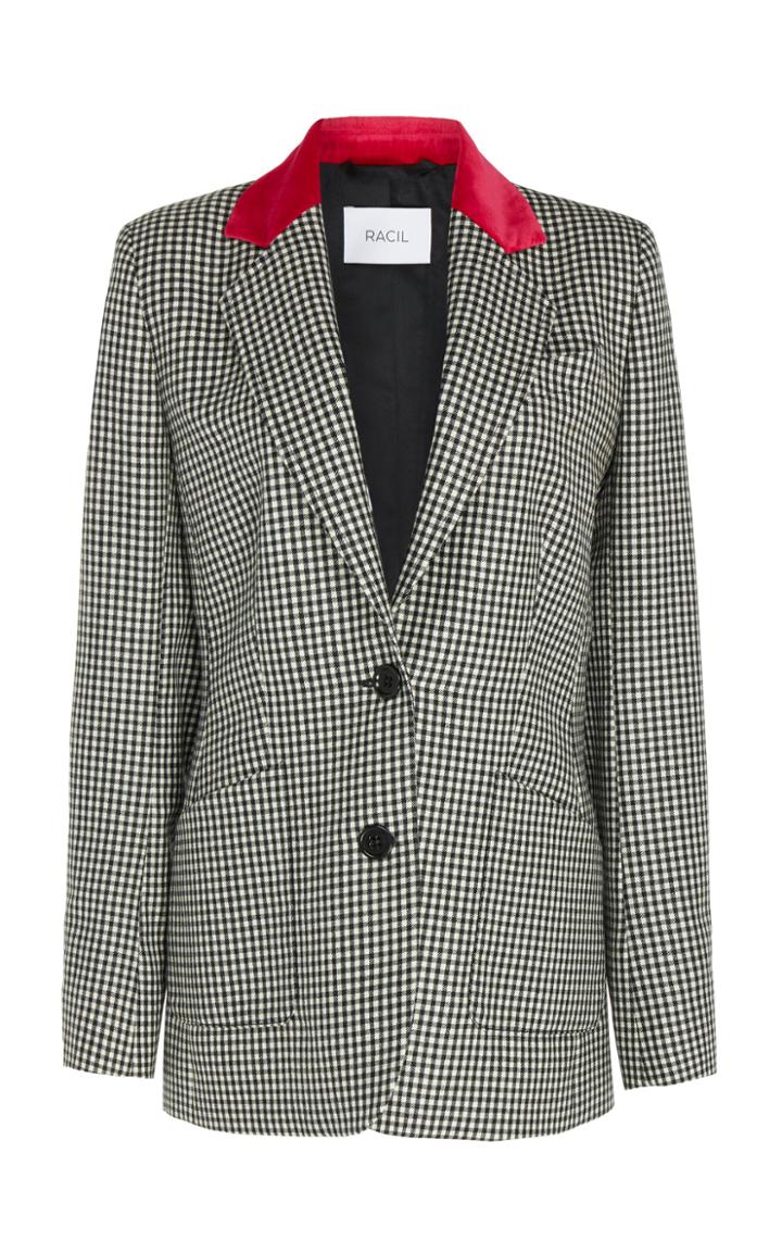 Racil John Virgin Wool Gingham Blazer