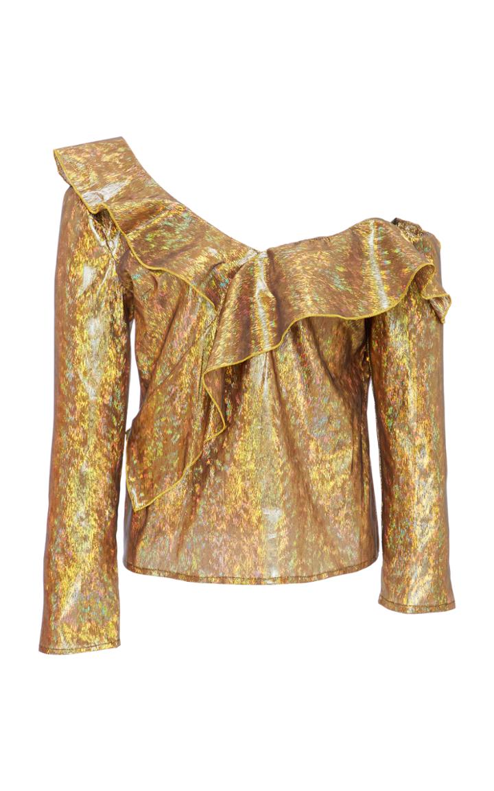 Delfi Collective Alice One Shoulder Shimmer Top