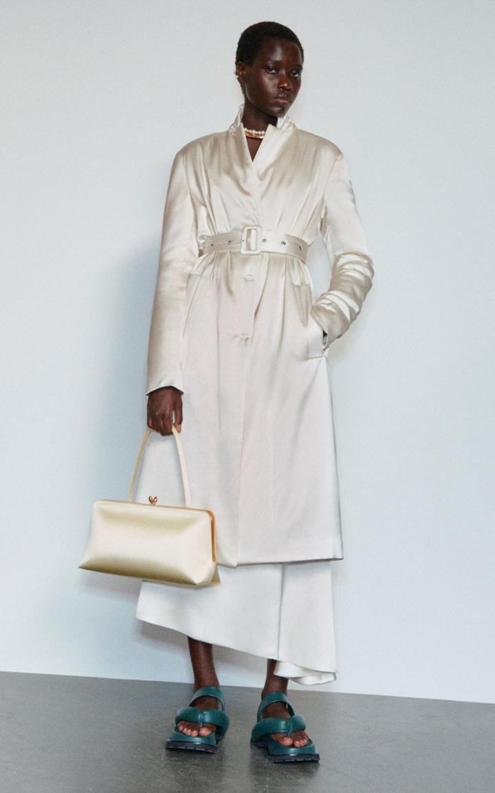 Moda Operandi Jil Sander Belted Satin Sport Coat