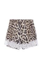 Paco Rabanne Leopard Print Lace Shorts