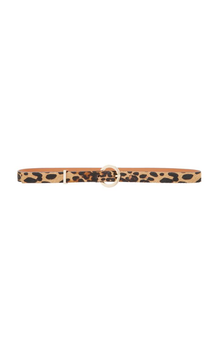 Maison Boinet Leopard Print Leather And Calf Hair Belt