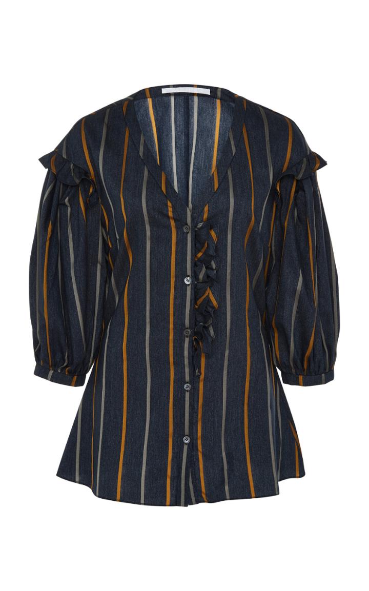 Audra Balloon Sleeve Stripe Blouse