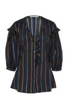 Audra Balloon Sleeve Stripe Blouse