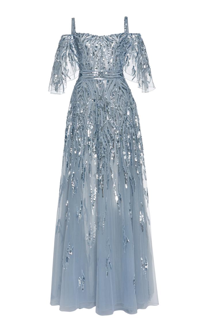 Moda Operandi Zuhair Murad Chimera Cold-shoulder Tulle Gown