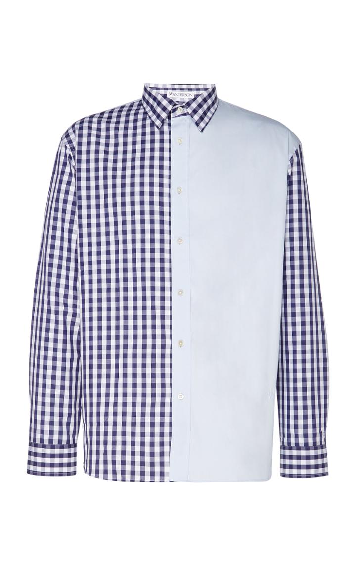 Jw Anderson Patchwork Gingham Cotton-poplin Shirt