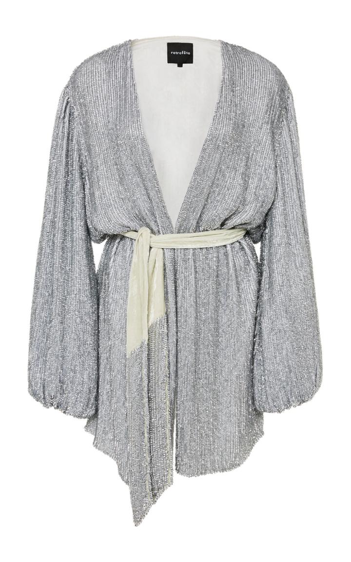 Retrofte Gabrielle Sequined Wrap Dress Size: Xs